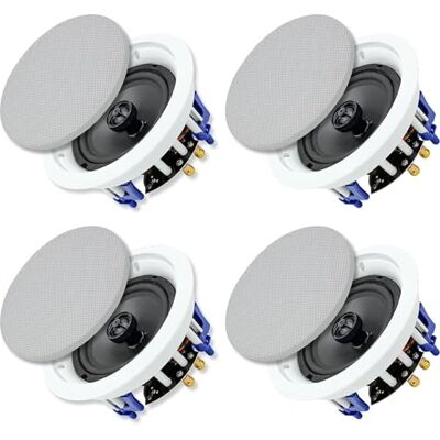 Herdio Altavoces de Techo de 6,5 Pulgadas y 640 vatios Montaje Empotrado 2 vías Oficina, Cocina, Sala de Estar, baño (4 Altavoces) ASIN: B09FZBTXQR Herdio Altavoces de Techo de 6,5 Pulgadas y 640 vatios Montaje Empotrado 2 vías Oficina, Cocina, Sala de Estar, baño (4 Altavoces) ASIN: B09FZBTXQR