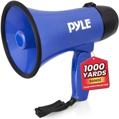 Pyle Megáfono Bocina con Sirena Altavoz portátil- Compacto y Alimentado por batería 20 vatios Micrófono-PA Sonido Mango Plegable para porristas y Uso policial-Azul Pyle Megáfono Bocina con Sirena Altavoz portátil- Compacto y Alimentado por batería 20 vatios Micrófono-PA Sonido Mango Plegable para porristas y Uso policial-Azul