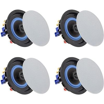 Herdio 4 "160w Techo Altavoz para baño, Cocina, Sala de Estar y Oficina, Compatible con Bluetooth (2 Pares) Herdio 4 "160w Techo Altavoz para baño, Cocina, Sala de Estar y Oficina, Compatible con Bluetooth (2 Pares)