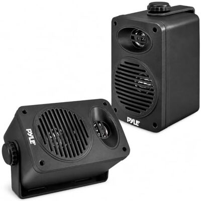 Pyle Altavoces, Dobles, 3.5”, 200V, Resistentes al Agua, Ideal para Uso en Patio, Piscina, Bote o en casa Pyle Altavoces, Dobles, 3.5”, 200V, Resistentes al Agua, Ideal para Uso en Patio, Piscina, Bote o en casa