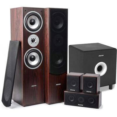 Fenton Sistema Home Cinema 5.1 1300W con subwoofer Activo 8 Pulgadas Nogal Fenton Sistema Home Cinema 5.1 1300W con subwoofer Activo 8 Pulgadas Nogal