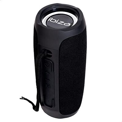 Ibiza BULLET30 Bafle portátil Bluetooth 360° de 30W, funciona con batería con anillos de luz LED y función TWS Negro Ibiza BULLET30 Bafle portátil Bluetooth 360° de 30W, funciona con batería con anillos de luz LED y función TWS Negro