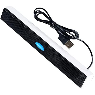 Wdfnexalai Barra de sonido para altavoz de computadora con alimentación USB para PC, portátil, barra de altavoces color blanco Wdfnexalai Barra de sonido para altavoz de computadora con alimentación USB para PC, portátil, barra de altavoces color blanco