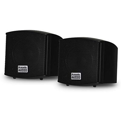 Acoustic Audio by Goldwood Acoustic Audio Mountable Indoor Speakers 400 Watts Black Bookshelf Pair Acoustic Audio by Goldwood Acoustic Audio Mountable Indoor Speakers 400 Watts Black Bookshelf Pair