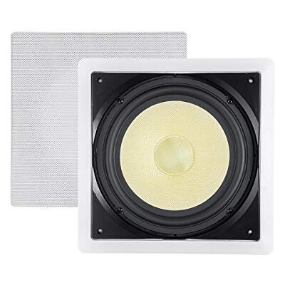 Monoprice Caliber Altavoz de Pared (Fibra de 10 Pulgadas, 300 W, subwoofer) fácil instalación y Parrilla pintable Monoprice Caliber Altavoz de Pared (Fibra de 10 Pulgadas, 300 W, subwoofer) fácil instalación y Parrilla pintable