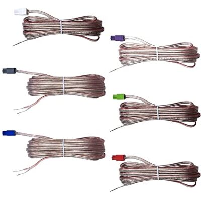 Generic Cables de altavoz 6X Pcs Speaker Cables Sound Wires Cords Red Gray Compatible With Samsung Home Cinema System Generic Cables de altavoz 6X Pcs Speaker Cables Sound Wires Cords Red Gray Compatible With Samsung Home Cinema System