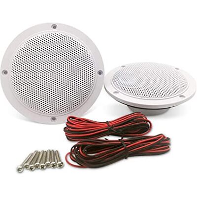 Herdio Altavoz Redondo de 2 vías para Techo de 4 Pulgadas Blanco + Adecuado para ambientes húmedos-baño, Cocina, Porche Interior Herdio Altavoz Redondo de 2 vías para Techo de 4 Pulgadas Blanco + Adecuado para ambientes húmedos-baño, Cocina, Porche Interior