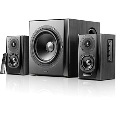 Edifier S351DB Altavoz de estantería y sistema de subwoofer 2.1, Bluetooth, 150 W RMS, graves medios duales de 3.5 pulgadas y tweeters de 0.75 pulgadas más subwoofer de 8 pulgadas, entradas dobles Edifier S351DB Altavoz de estantería y sistema de subwoofer 2.1, Bluetooth, 150 W RMS, graves medios duales de 3.5 pulgadas y tweeters de 0.75 pulgadas más subwoofer de 8 pulgadas, entradas dobles