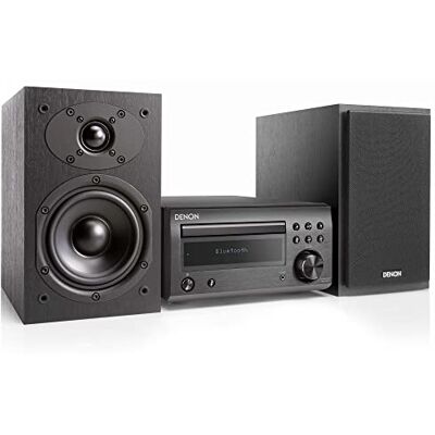 Denon D-M41 Home Theater Mini Amplificador y Estantería Altavoz Par Sistema Estéreo HiFi Compacto con CD, sintonizador FM/Am y música inalámbrica Bluetooth Habitaciones pequeñas y Denon D-M41 Home Theater Mini Amplificador y Estantería Altavoz Par Sistema Estéreo HiFi Compacto con CD, sintonizador FM/Am y música inalámbrica Bluetooth Habitaciones pequeñas y