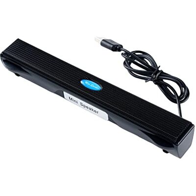 Suammiitstrieadea Barra de sonido de altavoz de computadora alimentada por USB para PC, portátil, barra de altavoz, color negro Suammiitstrieadea Barra de sonido de altavoz de computadora alimentada por USB para PC, portátil, barra de altavoz, color negro