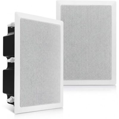 Pyle Altavoces Empotrables, 2 Unidades, Diseño Enrasado, Sistema Estéreo para Techo o Pared, Audio Para Cine en Casa, 400 W, 20 cm Pyle Altavoces Empotrables, 2 Unidades, Diseño Enrasado, Sistema Estéreo para Techo o Pared, Audio Para Cine en Casa, 400 W, 20 cm