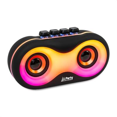 Party Light & Sound PARTY-OWL Sistema de altavoces portátil búho iluminado a pilas Bluetooth, USB, MicroSD y AUX Negro mate Party Light & Sound PARTY-OWL Sistema de altavoces portátil búho iluminado a pilas Bluetooth, USB, MicroSD y AUX Negro mate