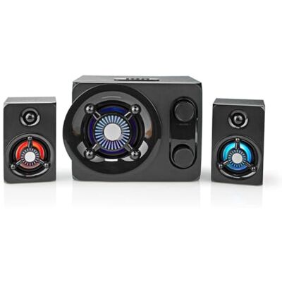 NEDIS Altavoz para Juegos Canales de Altavoz: 2.1 Fuente de alimentación Enchufe de 3,5 mm 75 W LED Control de Volumen NEDIS Altavoz para Juegos Canales de Altavoz: 2.1 Fuente de alimentación Enchufe de 3,5 mm 75 W LED Control de Volumen