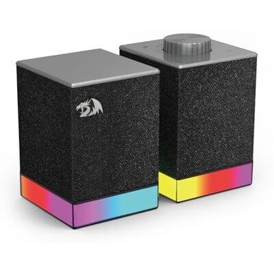 Redragon GS517 Altavoces PC RGB Estéreo 2.0 Conexión Dual BT USB Efectos Iluminación RGB Control Táctil Regulador Volumen Sonido Nítido Gaming Multimedia Redragon GS517 Altavoces PC RGB Estéreo 2.0 Conexión Dual BT USB Efectos Iluminación RGB Control Táctil Regulador Volumen Sonido Nítido Gaming Multimedia