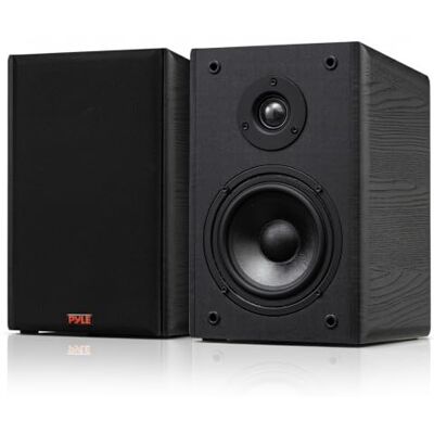 Pyle Altavoces de estantería de 5.25 pulgadas, par de altavoces de estantería con cable con soportes de montaje en pared, cine en casa HiFi de 2 vías con cono de papel, tweeter de cúpula suave, diseño Pyle Altavoces de estantería de 5.25 pulgadas, par de altavoces de estantería con cable con soportes de montaje en pared, cine en casa HiFi de 2 vías con cono de papel, tweeter de cúpula suave, diseño