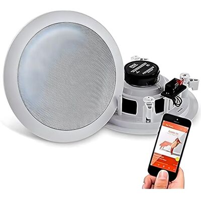 Pyle Altavoces empotrables, Bluetooth, Pared, Techo, 6.5”, 150W, Dos vias, Estereo, Estereo, Rejilla Redonda/Cuadrada Intercambiables Pyle Altavoces empotrables, Bluetooth, Pared, Techo, 6.5”, 150W, Dos vias, Estereo, Estereo, Rejilla Redonda/Cuadrada Intercambiables