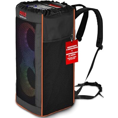 Pyle Funda Altavoz, Impermeable, Estuche Resistente para Viaje, con Correas Ajustables Tipo Mochila, Bolsillos Laterales Pyle Funda Altavoz, Impermeable, Estuche Resistente para Viaje, con Correas Ajustables Tipo Mochila, Bolsillos Laterales