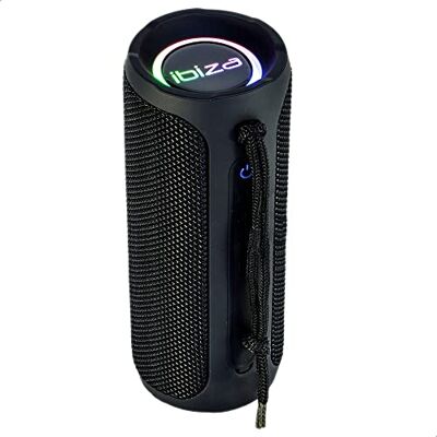 Ibiza BULLET20 Bafle portátil Bluetooth 360° de 20W, a pilas con anillos de luz LED y función TWS Negro Ibiza BULLET20 Bafle portátil Bluetooth 360° de 20W, a pilas con anillos de luz LED y función TWS Negro