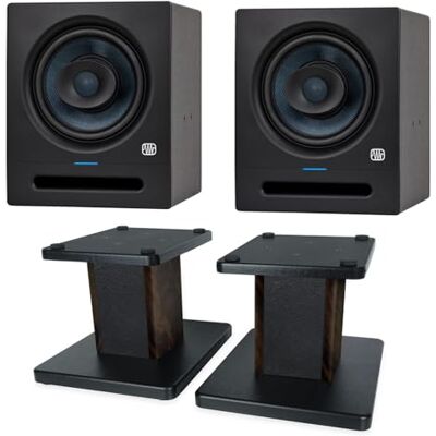 PreSonus Eris Pro 8 Altavoces para monitor de estudio activo (1 par, con soporte keepdrum, nogal) PreSonus Eris Pro 8 Altavoces para monitor de estudio activo (1 par, con soporte keepdrum, nogal)