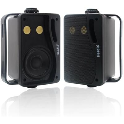 Herdio Altavoces pasivos para Exteriores de 3,5 Pulgadas, 200 W, 3 vías, Impermeables, para Interior, Exterior, Interior, Barco, jardín, Patio (1 par, Negro) Herdio Altavoces pasivos para Exteriores de 3,5 Pulgadas, 200 W, 3 vías, Impermeables, para Interior, Exterior, Interior, Barco, jardín, Patio (1 par, Negro)