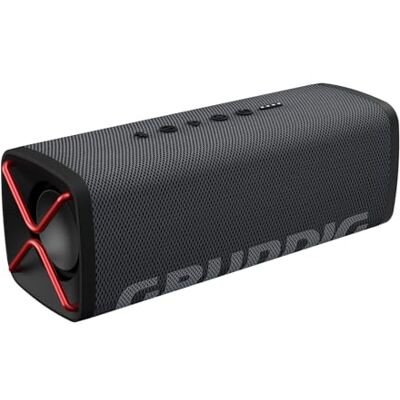 Grundig GBT Club Black Altavoz Bluetooth, Soundbox, Bass, 20 W RMS de Potencia de Salida Total, Alcance de hasta 20 Metros, más de 20 Horas de duración de la batería, función de Banco de energía, Grundig GBT Club Black Altavoz Bluetooth, Soundbox, Bass, 20 W RMS de Potencia de Salida Total, Alcance de hasta 20 Metros, más de 20 Horas de duración de la batería, función de Banco de energía,