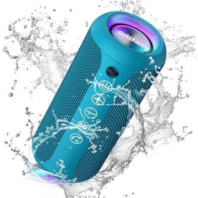 Ortizan Altavoz Bluetooth Portátil Potente con Luz LED, Manos Libres, Impermeable IPX7, Sonido Envolvente 360°, Altavoz Inalámbrico Ortizan Altavoz Bluetooth Portátil Potente con Luz LED, Manos Libres, Impermeable IPX7, Sonido Envolvente 360°, Altavoz Inalámbrico