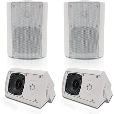 Herdio Altavoces para Exteriores de 4 Pulgadas con Graves Potentes, Altavoz de Montaje en Pared Impermeable, Durabilidad para Todo Tipo de Clima para Patio, Fiesta en casa 400 W (2 Pares,Blanco) Herdio Altavoces para Exteriores de 4 Pulgadas con Graves Potentes, Altavoz de Montaje en Pared Impermeable, Durabilidad para Todo Tipo de Clima para Patio, Fiesta en casa 400 W (2 Pares,Blanco)