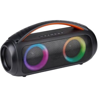 Edco Eindhoven B.V. Boombox Altavoz Bluetooth Potente 20 W con Luces RGB Bluetooth USB AUX TF portátil con Bass Boost TWS Edco Eindhoven B.V. Boombox Altavoz Bluetooth Potente 20 W con Luces RGB Bluetooth USB AUX TF portátil con Bass Boost TWS