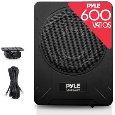 Pyle Sistema de subwoofer Amplificado de Perfil, Audio para Coche, Bajo de 8”, Activo, Cerrado, Compacto, 600V, Amplificador Incorporado Pyle Sistema de subwoofer Amplificado de Perfil, Audio para Coche, Bajo de 8”, Activo, Cerrado, Compacto, 600V, Amplificador Incorporado