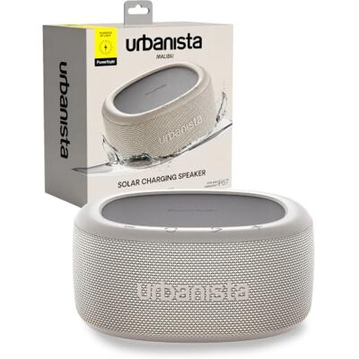 Urbanista Malibu Altavoz Bluetooth inalámbrico, altavoz alimentado por energía solar con reproducción sin fin, altavoz portátil impermeable IPX7, controles de botón, emparejamiento dual Bluetooth 5.2 Urbanista Malibu Altavoz Bluetooth inalámbrico, altavoz alimentado por energía solar con reproducción sin fin, altavoz portátil impermeable IPX7, controles de botón, emparejamiento dual Bluetooth 5.2