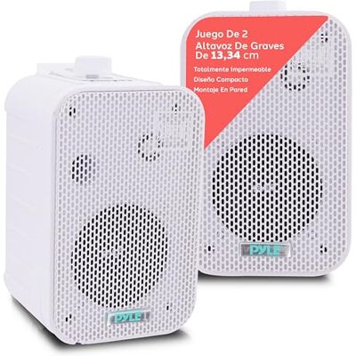 Pyle Altavoces, Duales, Resistentes al Agua y a la Intemperie, Montaje en Pared o Techo, 5.25”, Ideal para Uso en Piscinas, Patios, Terrazas, Espacios Interiores Pyle Altavoces, Duales, Resistentes al Agua y a la Intemperie, Montaje en Pared o Techo, 5.25”, Ideal para Uso en Piscinas, Patios, Terrazas, Espacios Interiores