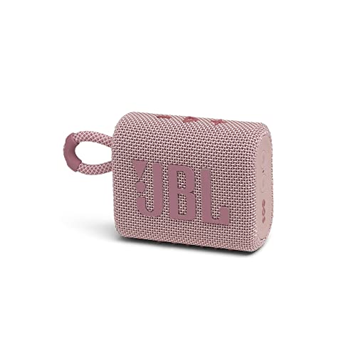 JBL GO 3 - Altavoz inalámbrico portátil con Bluetooth, resistente al agua y al polvo (IP67), hasta 5h de reproducción con sonido de alta fidelidad, rosa