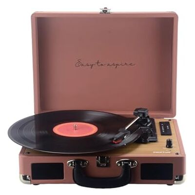 PRIXTON VC400 Tocadiscos de Vinilo Vintage, Reproductor de Vinilo y Reproductor de Musica Mediante Bluetooth y USB, 2 Altavoces Incorporados, Diseño de Maleta (Mocha Mousse) PRIXTON VC400 Tocadiscos de Vinilo Vintage, Reproductor de Vinilo y Reproductor de Musica Mediante Bluetooth y USB, 2 Altavoces Incorporados, Diseño de Maleta (Mocha Mousse)