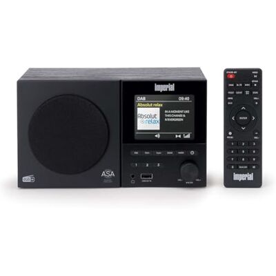 Lenco Imperial DABMAN 120BK Radio FM Dab+ con Bluetooth 5.3, Carcasa de Madera, Pantalla TFT a Color de 3,5 Pulgadas, Reproductor USB y función de Carga, Sistema de Alerta ASA, Memoria de 30 emisoras Lenco Imperial DABMAN 120BK Radio FM Dab+ con Bluetooth 5.3, Carcasa de Madera, Pantalla TFT a Color de 3,5 Pulgadas, Reproductor USB y función de Carga, Sistema de Alerta ASA, Memoria de 30 emisoras