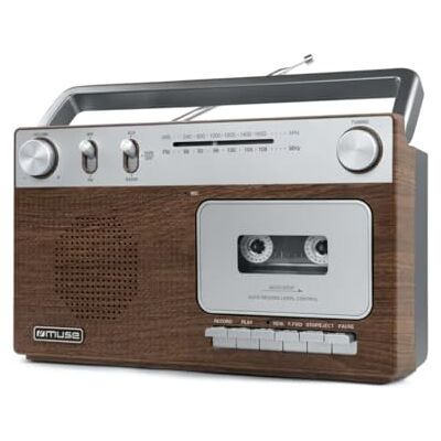 Muse M-152 Radio portátil con Reproductor de Casete, Radio FM/MW analógico, grabadora de Casete, micrófono Integrado, Entrada Auxiliar de 3,5 mm, Antena telescópica, asa, alimentación eléctrica o Muse M-152 Radio portátil con Reproductor de Casete, Radio FM/MW analógico, grabadora de Casete, micrófono Integrado, Entrada Auxiliar de 3,5 mm, Antena telescópica, asa, alimentación eléctrica o