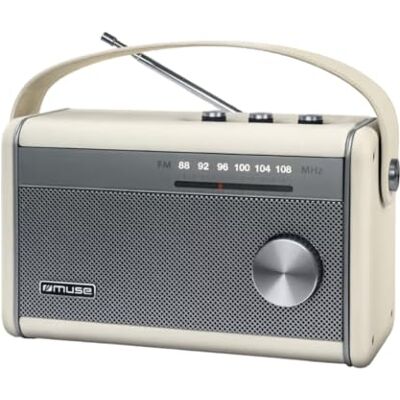 Muse Radio Bluetooth portátil, Radio FM de 10 W de Potencia de Salida, Antena telescópica FM, indicador de frecuencia Iluminado, USB-C, Conector para Auriculares, Radio con batería, Fuente Muse Radio Bluetooth portátil, Radio FM de 10 W de Potencia de Salida, Antena telescópica FM, indicador de frecuencia Iluminado, USB-C, Conector para Auriculares, Radio con batería, Fuente