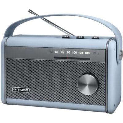 Muse M-098 VB Radio Bluetooth portátil, Radio FM de 10 W de Potencia de Salida, Antena telescópica FM, indicador de frecuencia Iluminado, USB-C, Conector para Auriculares, Radio de batería, Fuente Muse M-098 VB Radio Bluetooth portátil, Radio FM de 10 W de Potencia de Salida, Antena telescópica FM, indicador de frecuencia Iluminado, USB-C, Conector para Auriculares, Radio de batería, Fuente