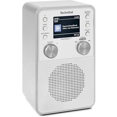 TechniSat DIGITRADIO 317 Radio FM Dab+ Vertical con transmisión de Audio por Bluetooth, Radio Despertador, Temporizador de Apagado automático, Pantalla a Color de 2,4 Pulgadas, 3 vatios, Blanco TechniSat DIGITRADIO 317 Radio FM Dab+ Vertical con transmisión de Audio por Bluetooth, Radio Despertador, Temporizador de Apagado automático, Pantalla a Color de 2,4 Pulgadas, 3 vatios, Blanco