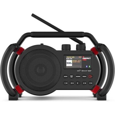 PerfectPro Radio para Obras NETBOX, Radio Internet WiFi, Dab+ y FM, Bluetooth, Entrada AUX y USB, Cargador Incluido, IP64, NBX2 PerfectPro Radio para Obras NETBOX, Radio Internet WiFi, Dab+ y FM, Bluetooth, Entrada AUX y USB, Cargador Incluido, IP64, NBX2