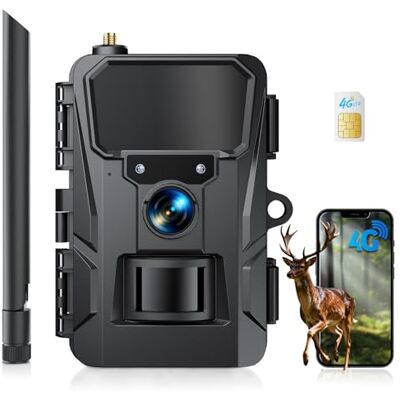 WOLFANG Cámara Celular 4G LTE para Vida Silvestre, Conecta Nationwide 4G LTE, cámara de Rastro Celular 2K 48MP con Control de aplicación, súper visión Nocturna, Pantalla TFT de 2 pies, Disparador de WOLFANG Cámara Celular 4G LTE para Vida Silvestre, Conecta Nationwide 4G LTE, cámara de Rastro Celular 2K 48MP con Control de aplicación, súper visión Nocturna, Pantalla TFT de 2 pies, Disparador de