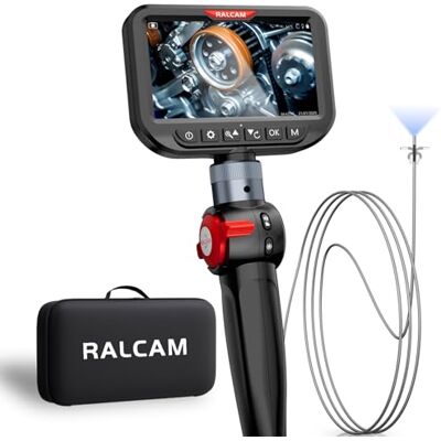 Ralcam Cámara Endoscópica con Luz, Cabezal Giratorio de 210°, Sonda Mini de 3.0 mm, Pantalla HD de 5", IP67 Impermeable, Cable de Acero 1,5 m, Cámara de Inspección para Coche, Tuberías y Hogar Ralcam Cámara Endoscópica con Luz, Cabezal Giratorio de 210°, Sonda Mini de 3.0 mm, Pantalla HD de 5", IP67 Impermeable, Cable de Acero 1,5 m, Cámara de Inspección para Coche, Tuberías y Hogar