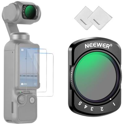 NEEWER Filtro ND Variable para dji Osmo Pocket 3 4 Xtra Muse ND2-32 Filro, Magnético, HD Cámara de Acción Filtro ND, Limited Stops, 2 Protectores de Pantalla Accessories, FL-50 NEEWER Filtro ND Variable para dji Osmo Pocket 3 4 Xtra Muse ND2-32 Filro, Magnético, HD Cámara de Acción Filtro ND, Limited Stops, 2 Protectores de Pantalla Accessories, FL-50