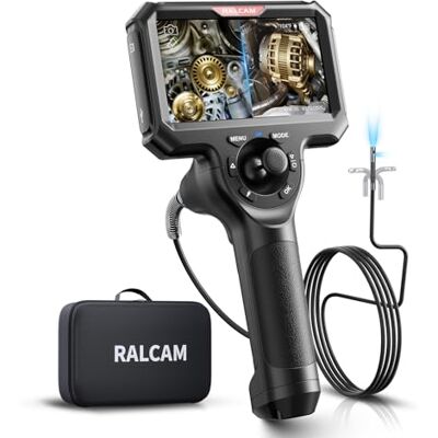 Ralcam Cámara Endoscópica 360° con Luz, Doble Cámara 6,5mm, Pantalla HD 5", IP67, Cable Semirrígido 1,5M, 6+1 LED para Tuberías, Vehículos e Industria Ralcam Cámara Endoscópica 360° con Luz, Doble Cámara 6,5mm, Pantalla HD 5", IP67, Cable Semirrígido 1,5M, 6+1 LED para Tuberías, Vehículos e Industria
