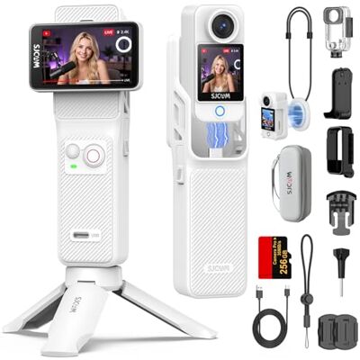 SJCAM C400 Paquete para Vlog(256G),Camara Vlog 4K,7 Horas de Autonomía,Pantalla Táctil Grande de 2.29",Impermeable,Estabilización de 6 Ejes,Cámara Acción para Transmisión de Youtube,Blanco SJCAM C400 Paquete para Vlog(256G),Camara Vlog 4K,7 Horas de Autonomía,Pantalla Táctil Grande de 2.29",Impermeable,Estabilización de 6 Ejes,Cámara Acción para Transmisión de Youtube,Blanco