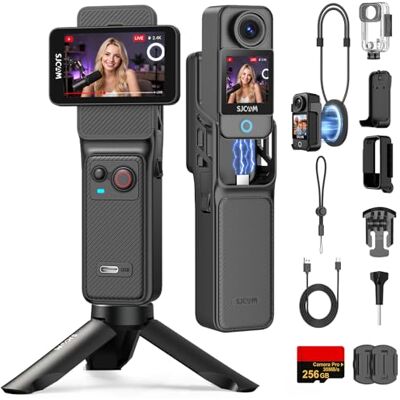 SJCAM C400 256G Camara Vlog 4K 7 Horas Autonomía Pantalla Táctil Grande de 2.29",Impermeable,Estabilización de 6 Ejes,Cámara Acción para Transmisión de Youtube,Negro SJCAM C400 256G Camara Vlog 4K 7 Horas Autonomía Pantalla Táctil Grande de 2.29",Impermeable,Estabilización de 6 Ejes,Cámara Acción para Transmisión de Youtube,Negro