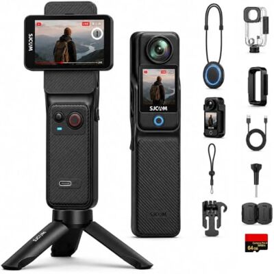 SJCAM C400 64G Camara Vlog 4K 7 Horas Autonomía Pantalla Táctil Grande de 2.29",Impermeable,Estabilización de 6 Ejes,Cámara Acción para Transmisión de Youtube,Negro SJCAM C400 64G Camara Vlog 4K 7 Horas Autonomía Pantalla Táctil Grande de 2.29",Impermeable,Estabilización de 6 Ejes,Cámara Acción para Transmisión de Youtube,Negro