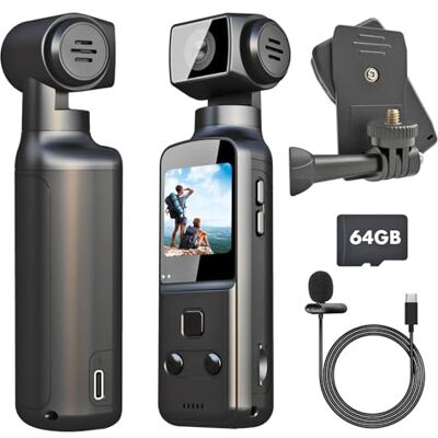 IXROAD 4K Body CAM, Camara Corporal/Vlog/POV con Lente Giratoria de 270°, Mini Cámara Deportiva con Micrófono Externo, Clip, Tarjeta TF de 64 GB IXROAD 4K Body CAM, Camara Corporal/Vlog/POV con Lente Giratoria de 270°, Mini Cámara Deportiva con Micrófono Externo, Clip, Tarjeta TF de 64 GB