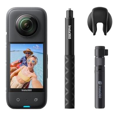 Insta360 X3 Paquete Bullet Time Cámara de acción 360 Resistente al Agua, Sensor de 1/2", 5.7K 360, Fotos 72MP, estabilización, Pantalla táctil de 2.29", edición por IA, Live Streaming, Webcam Insta360 X3 Paquete Bullet Time Cámara de acción 360 Resistente al Agua, Sensor de 1/2", 5.7K 360, Fotos 72MP, estabilización, Pantalla táctil de 2.29", edición por IA, Live Streaming, Webcam