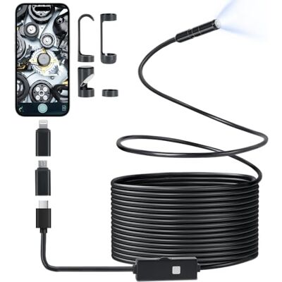 Romon Endoscopio Camara de Inspeccion, 1080 HD Cámara de Serpiente Cámara Endoscópica Flexible con 8 Luces LED No Necesita WIFI Impermeable IP67 Camara Inspeccion Tuberias para Tableta Smartphone (5M) Romon Endoscopio Camara de Inspeccion, 1080 HD Cámara de Serpiente Cámara Endoscópica Flexible con 8 Luces LED No Necesita WIFI Impermeable IP67 Camara Inspeccion Tuberias para Tableta Smartphone (5M)