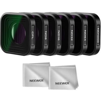 NEEWER Juego de filtros ND compatibles con GoPro Hero 13 12 11 10 9 Negro, Paquete de 6 Unidades, CPL polarizador Gris (ND8/ND16/ND32/ND64/ND1000), Juego de filtros para cámara de acción, Accesorios NEEWER Juego de filtros ND compatibles con GoPro Hero 13 12 11 10 9 Negro, Paquete de 6 Unidades, CPL polarizador Gris (ND8/ND16/ND32/ND64/ND1000), Juego de filtros para cámara de acción, Accesorios